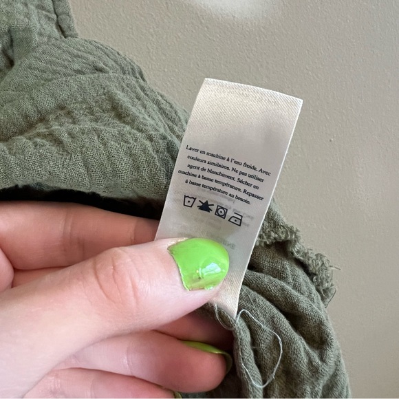 Faherty Women’s Olive Green Organic Cotton Gauze Tank Top XS - Picture 6 of 11